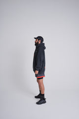 Oversized metal hoodie - Black acid wash