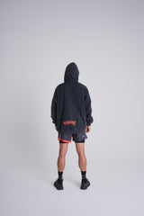 Oversized metal hoodie - Black acid wash