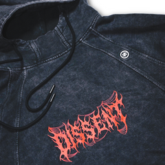 Oversized metal hoodie - Black acid wash