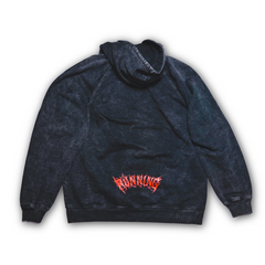 Oversized metal hoodie - Black acid wash