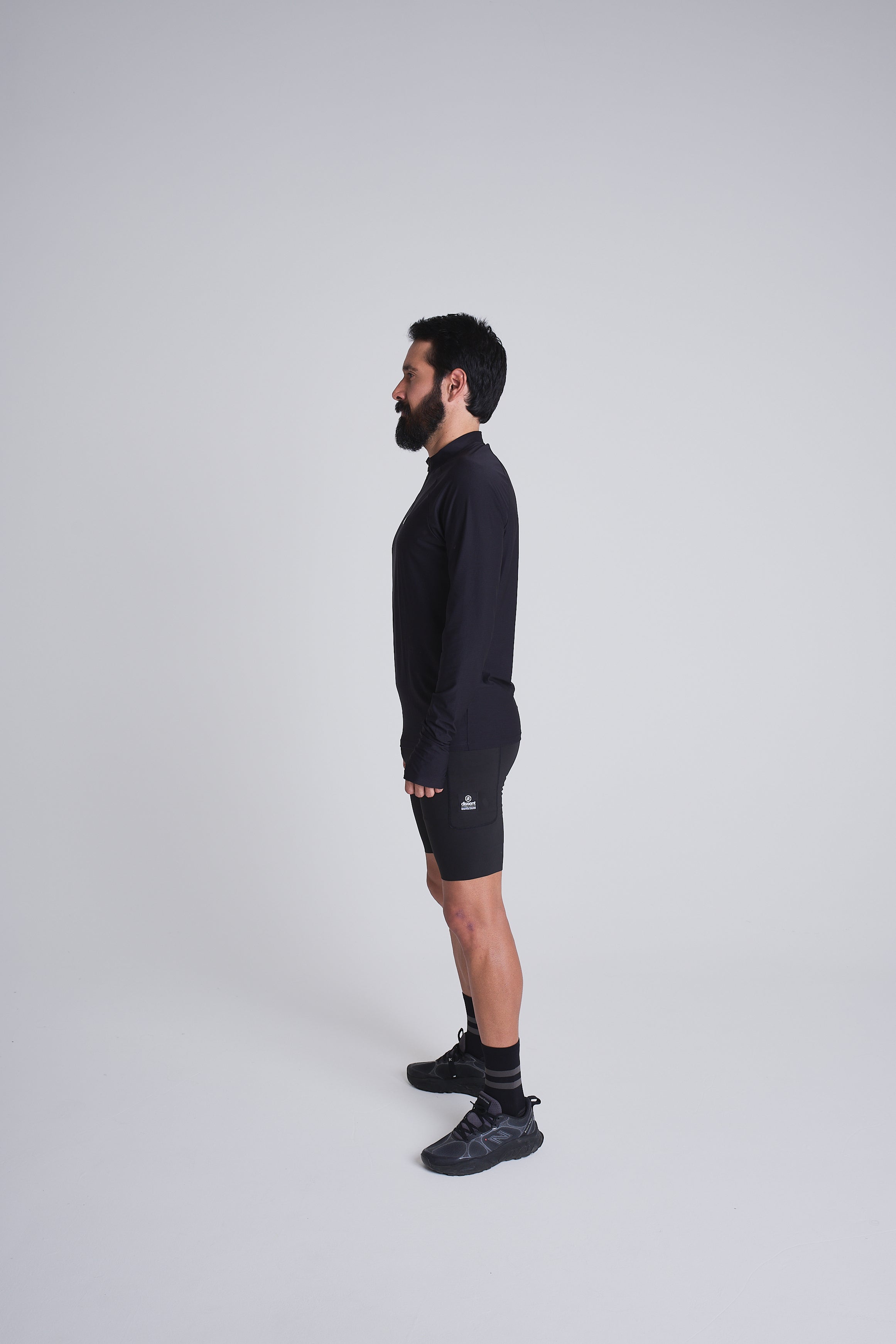 Black running jersey men