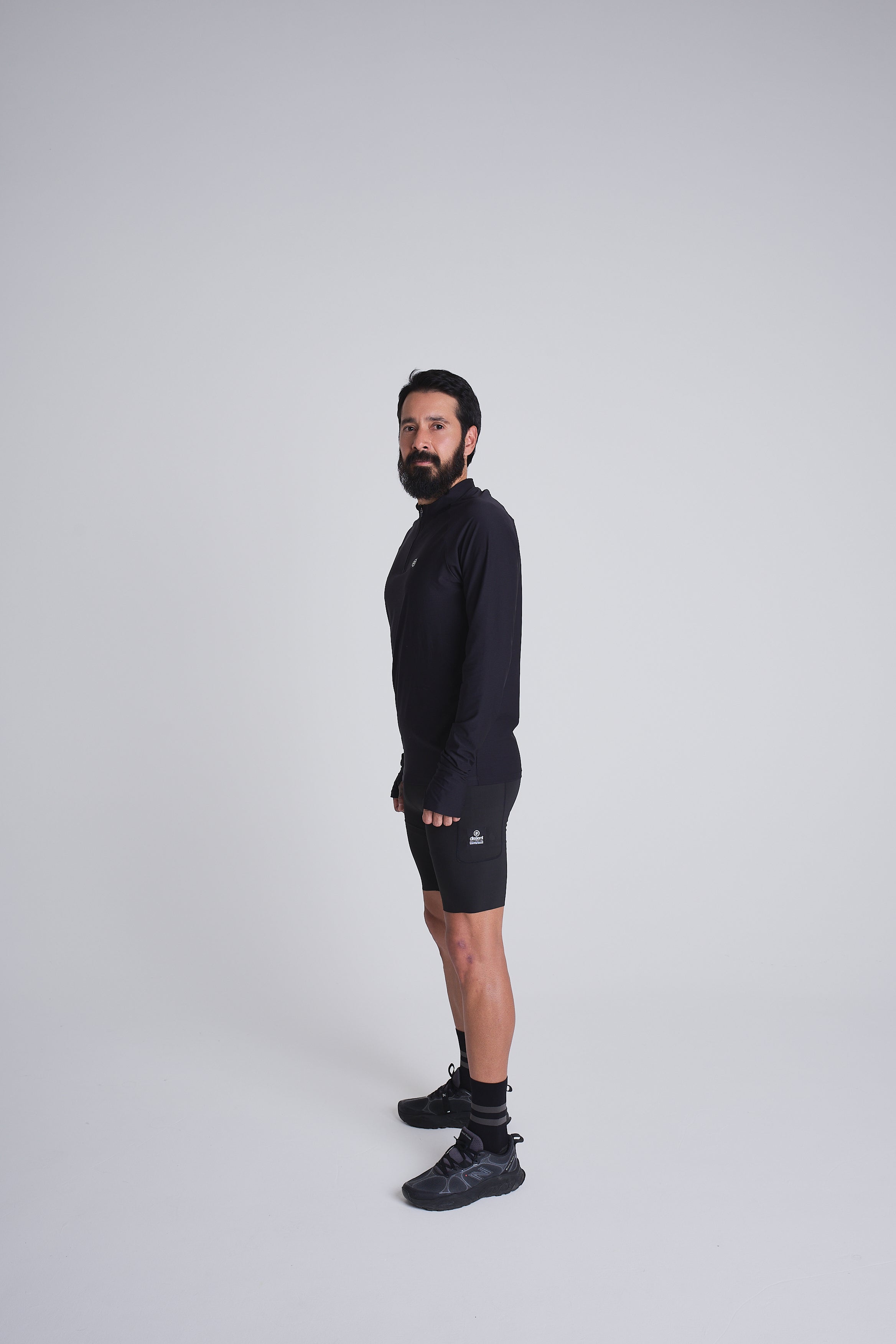 Black running jersey men