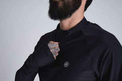 Black running jersey men