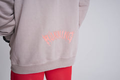 Oversized metal hoodie - Cream