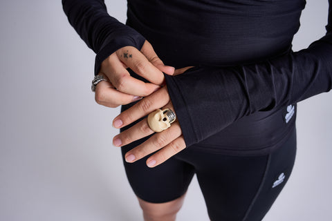 Black running jersey women