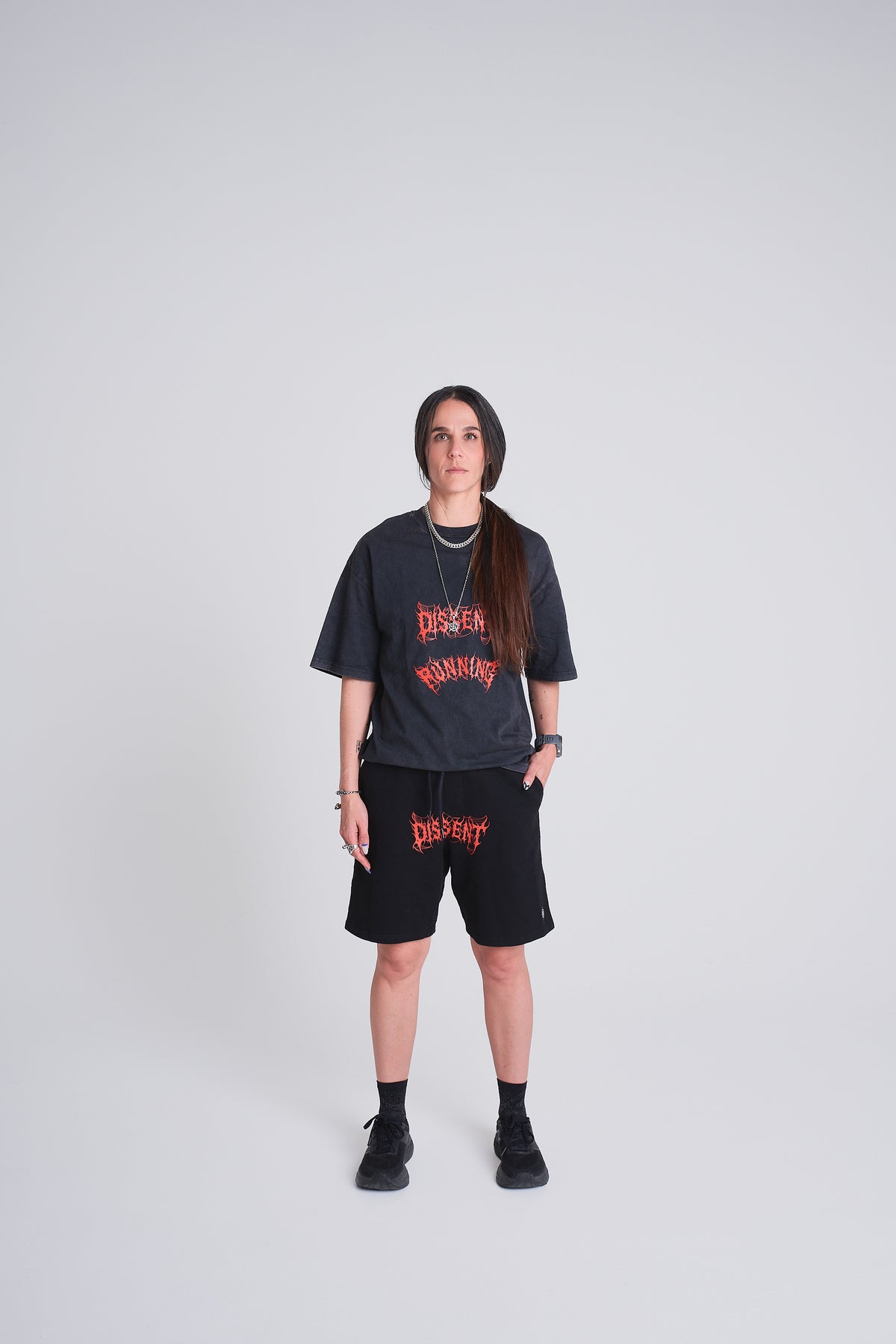 Heavy weight metal shorts - Black