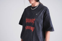 Oversized metal tee - Black acid wash