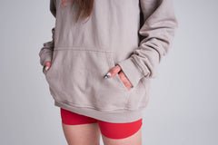 Oversized metal hoodie - Cream
