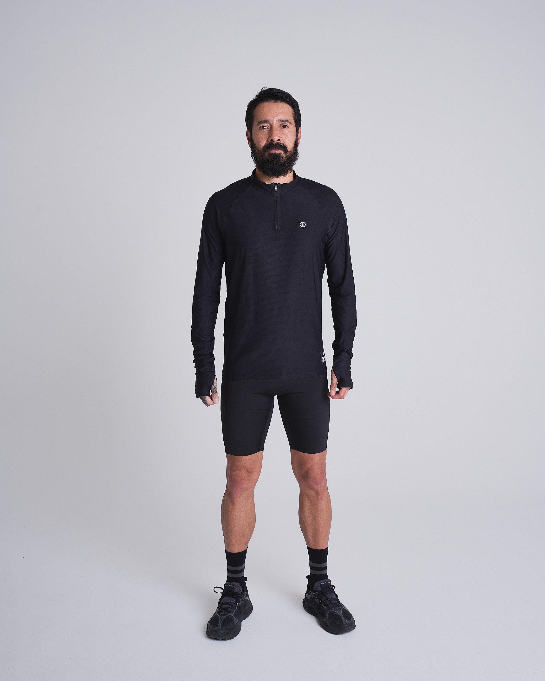 Black running jersey men