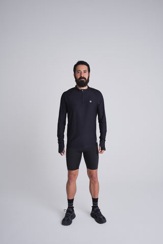 Black running jersey men