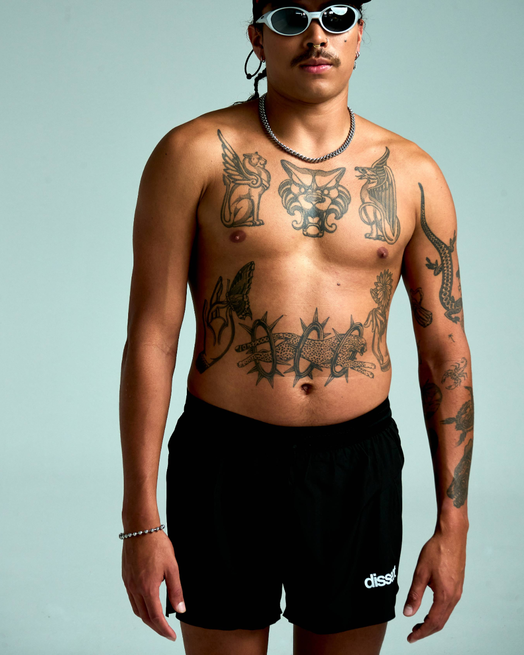 Black drift shorts men