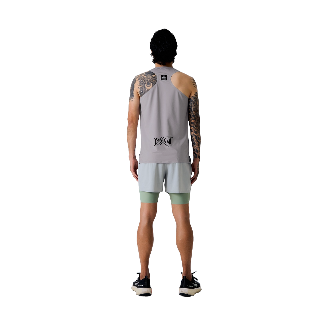 Dissent running Grey Marathon Tank Men - model - back