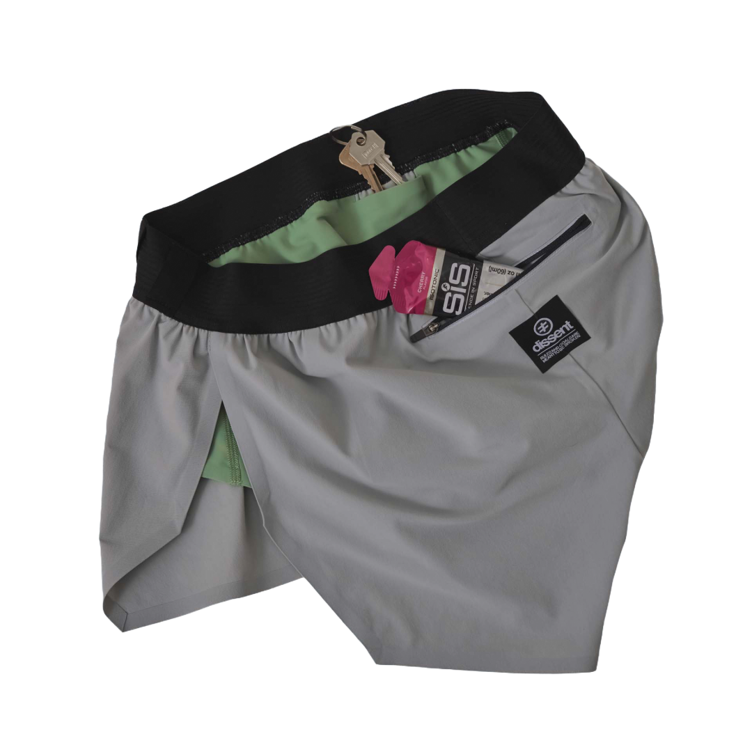 Dissent running Grey Sprinter Shorts Hombre - Bolsillo